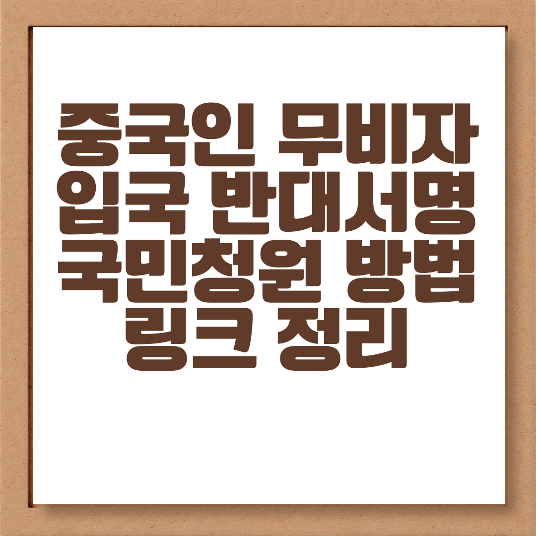 중국인 무비자 입국 반대 국민 청원 참여 방법과 링크 정리