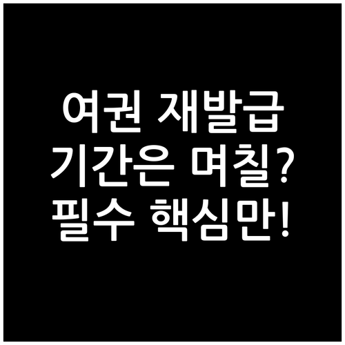 여권 재발급 신청부터 수령까지 소요 ..