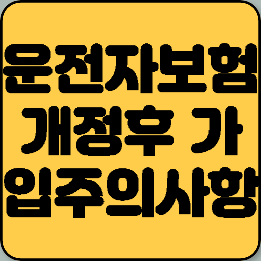 운전자보험 개정 후 가입 시 주의사항