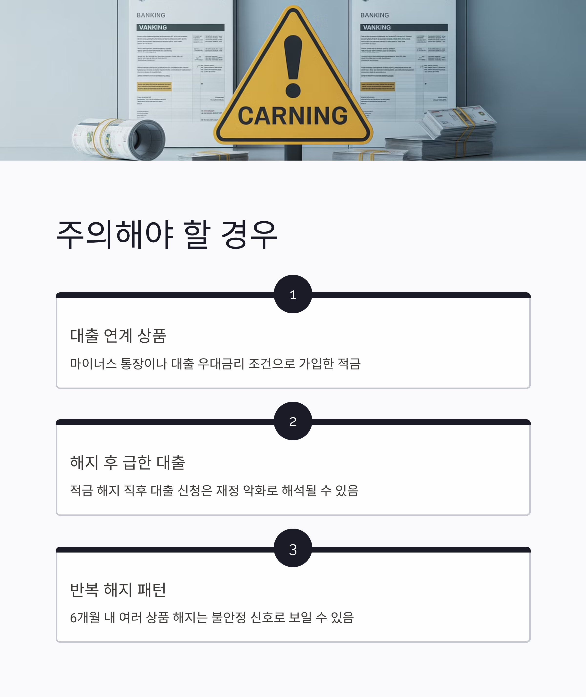 적금 중도해지 시 주의해야할 경우