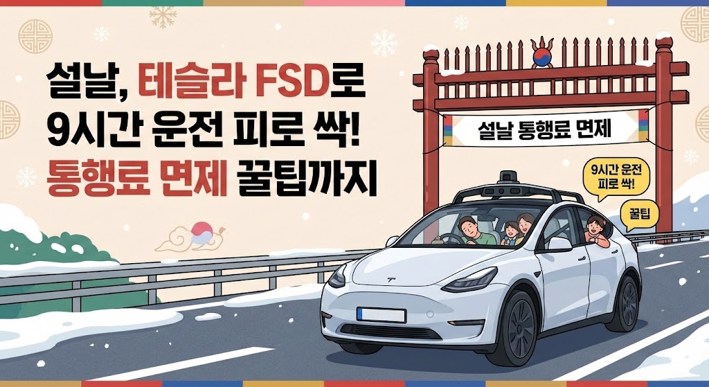 설날, 테슬라 FSD로 9시간 운전 피로 싹! 통행료 면제 꿀팁까지
