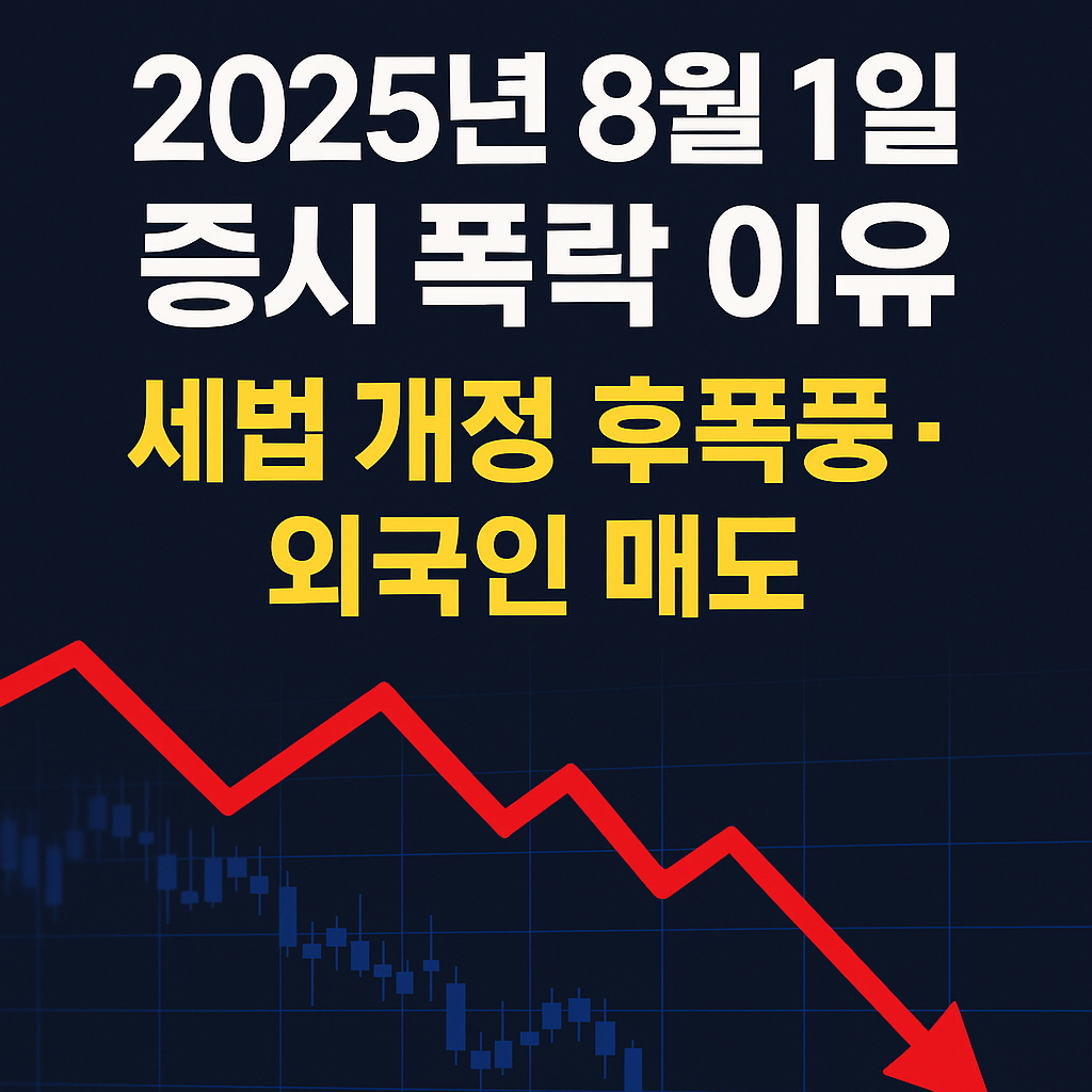 📉 [속보] 2025년 8월 1일 증시 폭락 이유｜세법 개정 후폭풍&middot;외국인 매도 총정리