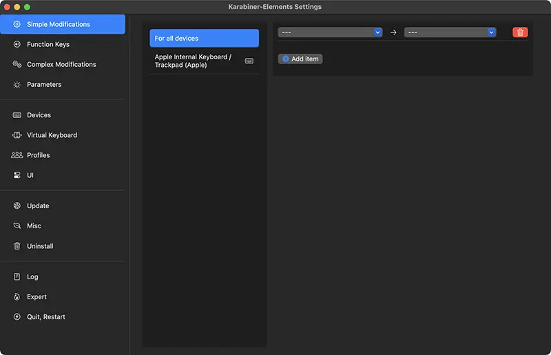 카라비너를 실행한 모습