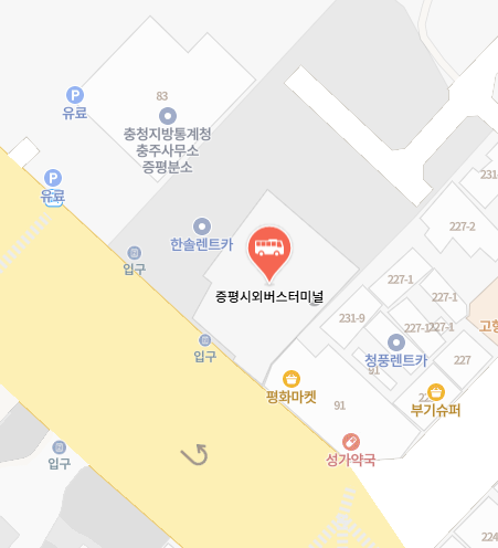 증평시외버스터미널 위치