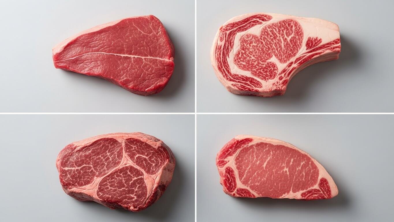 한우·수입 소고기 부위별 칼로리 영양 비교