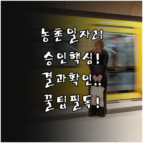 농촌일자리플러스 승인 기간 및 결과 ..