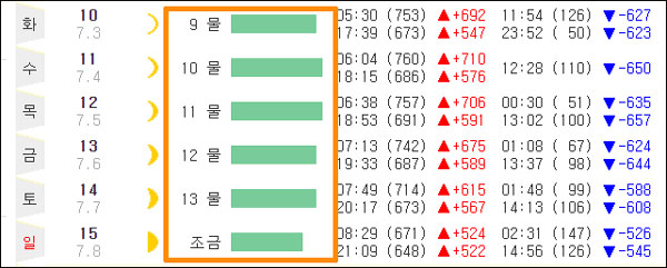 태안 물때표 물표시 이미지