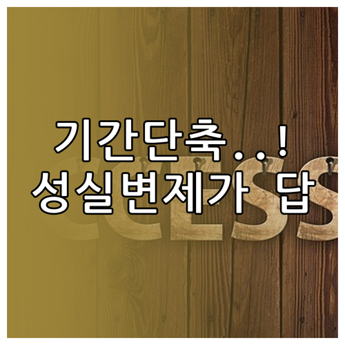 개인회생 기간 단축 성공을 위한 성실..