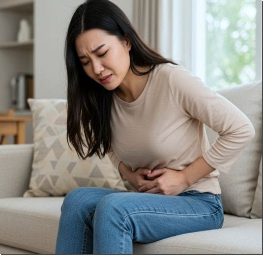 아로나민 씨플러스 효능 여성 건강, 생리통이 있는 여성 사진