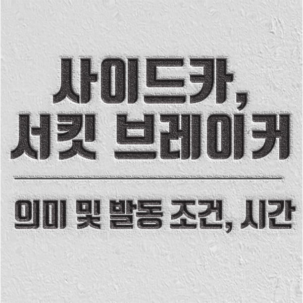 사이드카, 서킷 브레이커 사이드카 서킷 브레이커 소개하는 콘텐츠