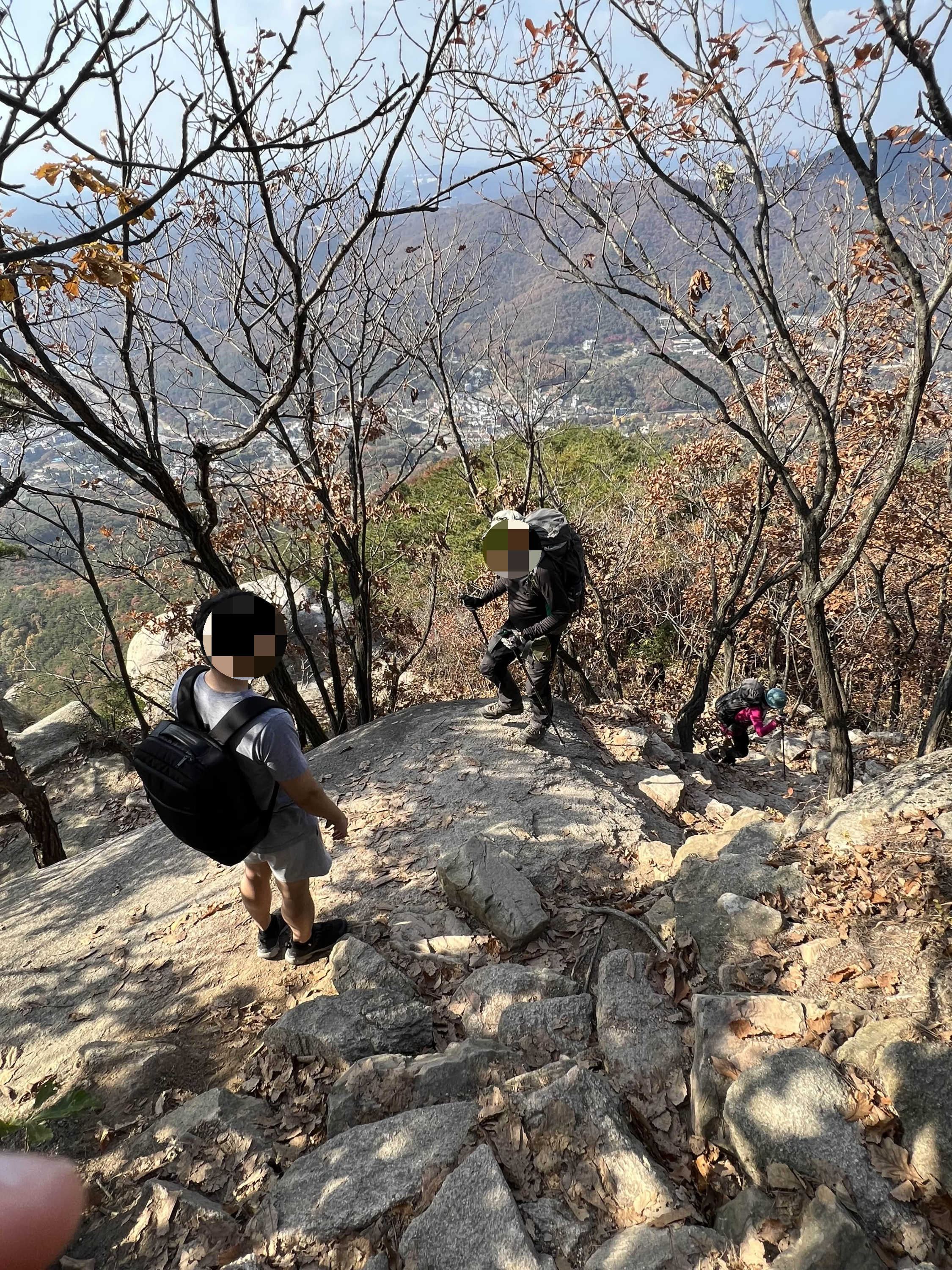 원효봉 하산하기 북한산 내리막길 경사