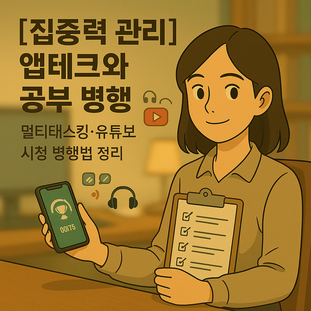 [집중력 관리] 앱테크와 공부 병행 ｜ 멀티태스킹·유튜브 시청 병행법 정리