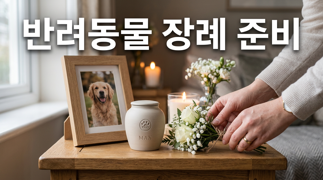 반려동물 장례 준비를 보여주는 사진
