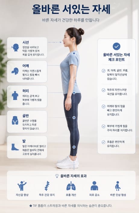 올바른 서있는 자세 참고