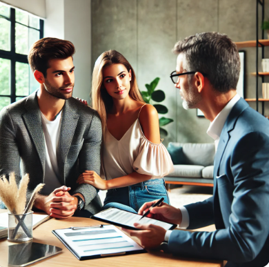 금융상담받는 신혼부부