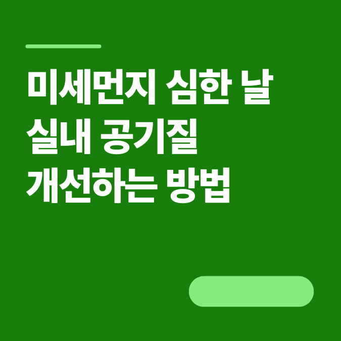 미세먼지 심한 날, 실내 공기질 확실히 개선하는 방법