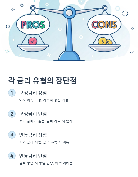각 금리 유형의 장단점