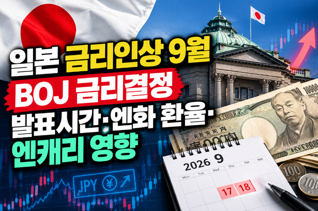 일본 금리인상 9월｜BOJ 금리결정 발표시간&middot;엔화 환율&middot;엔캐리 영향