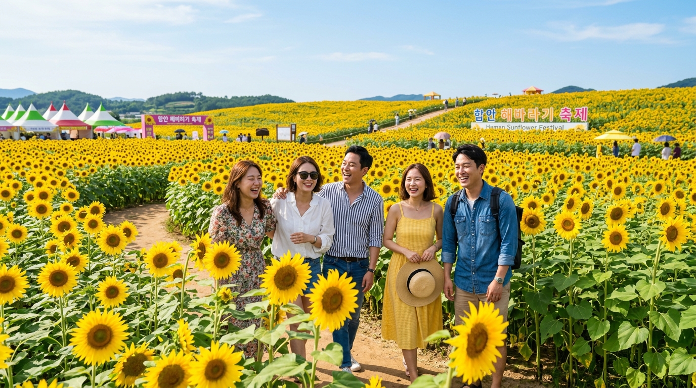 함안 해바라기 축제! 노란 꽃밭에서 즐기는 여름 여행