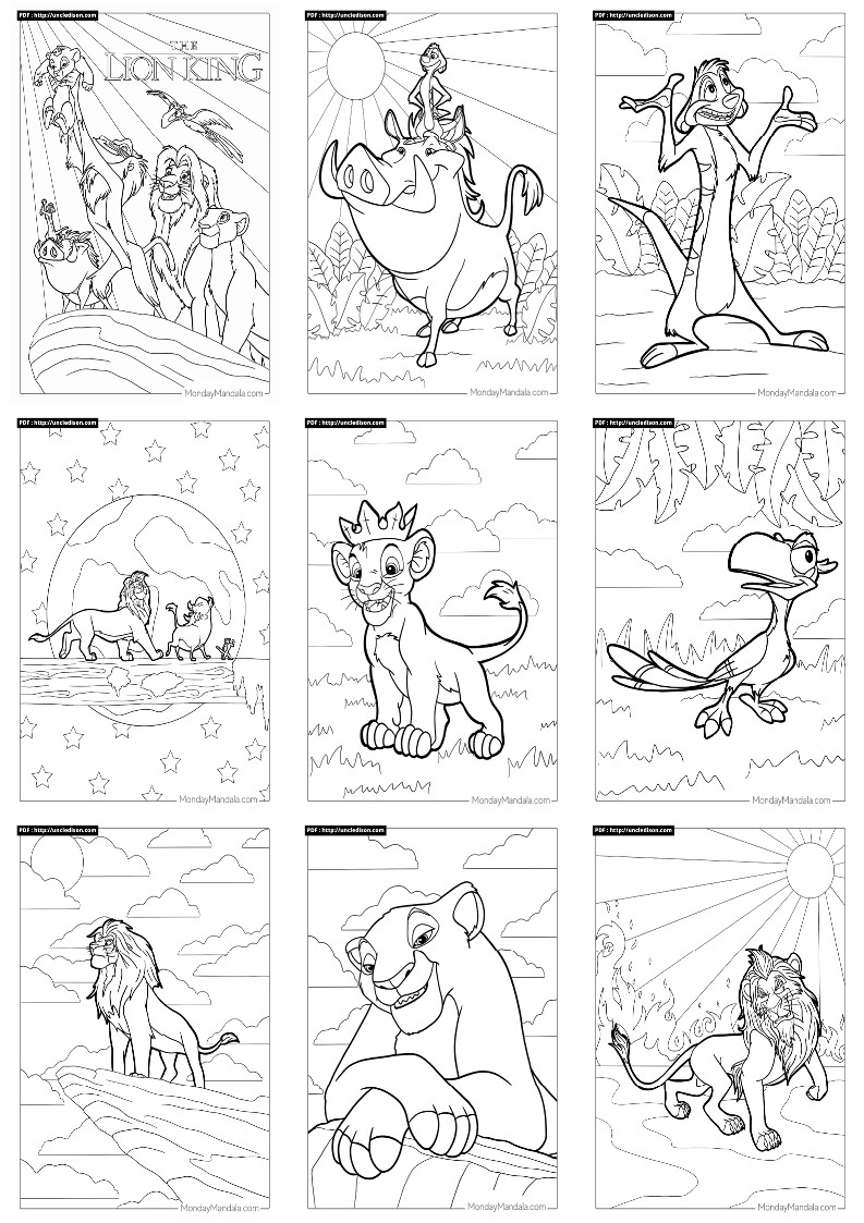 라이온킹 색칠공부 디즈니 도안