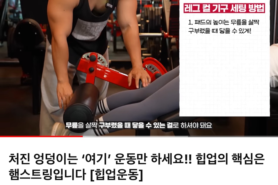 힙딥 운동 엉덩이 힙업 운동 햄스트링