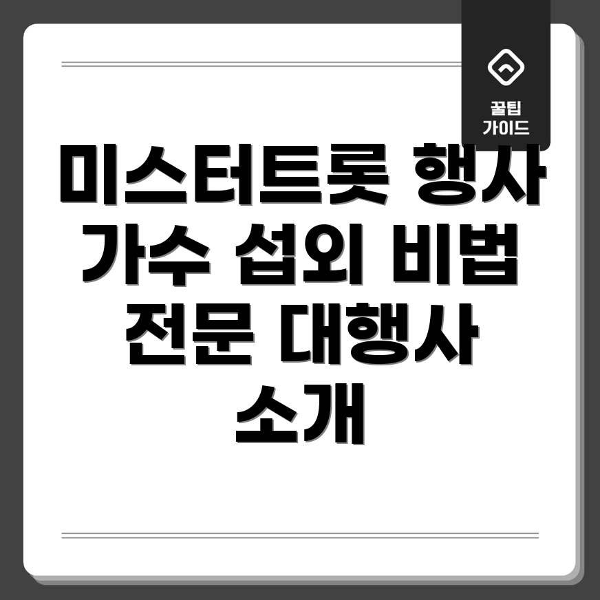 미스터트롯 가수 행사 섭외