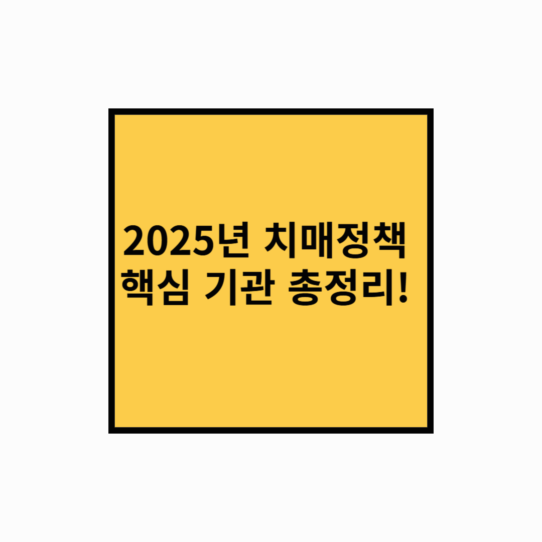 치매안심센터와 광역치매센터, 무엇이 다를까? 2025년 치매정책 핵심 기관 총정리!