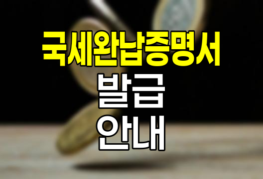 국세완납증명서 발급 완벽 안내