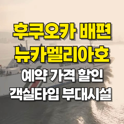 후쿠오카 배편 뉴카멜리아호 예약 가격 다인실 2인실 대욕장