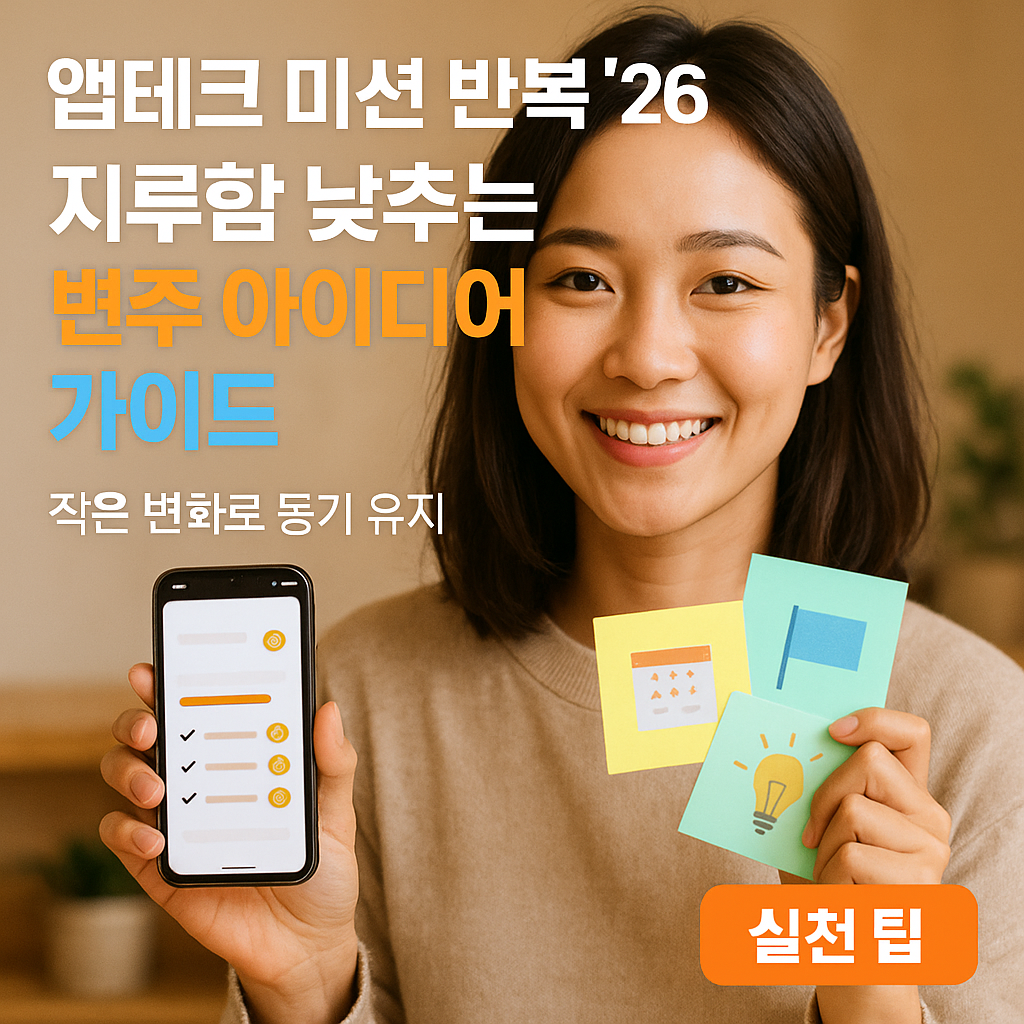 앱테크 미션 반복 ’26 | 지루함 낮추는 변주 아이디어 가이드
