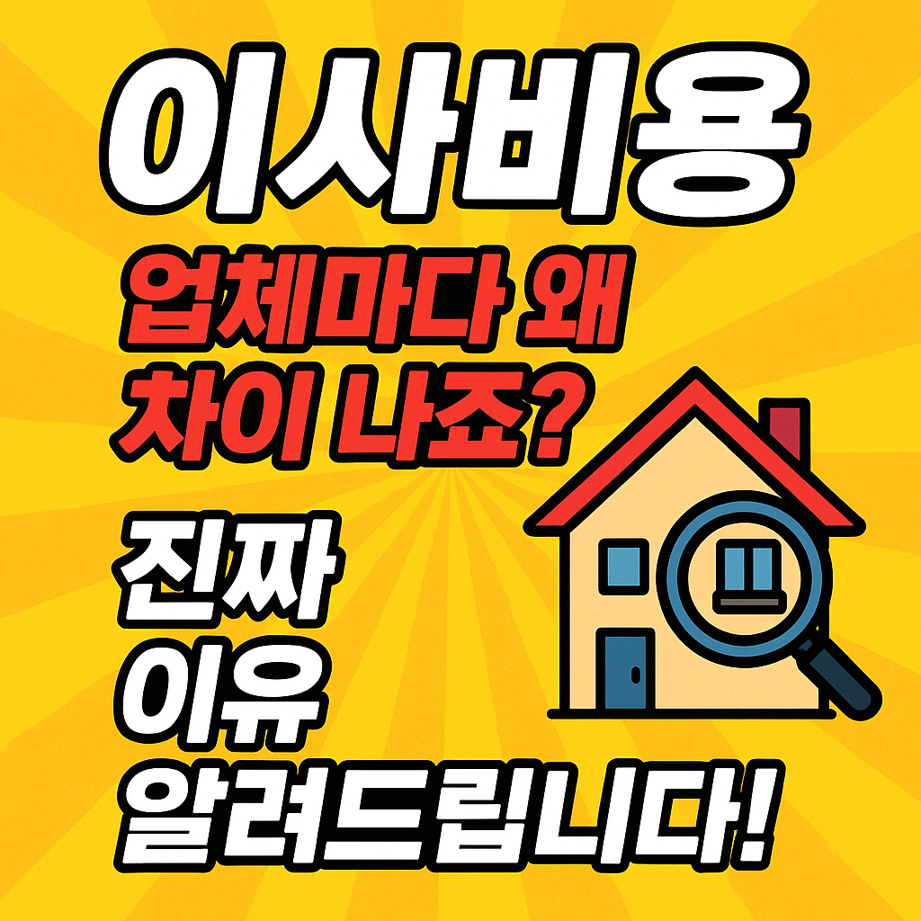 이사비용, 업체마다 왜 이렇게 차이 나죠?