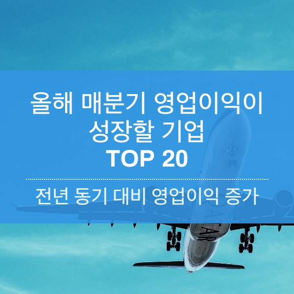 [2023] 올해 4개 분기 영업이익 전년 동기 대비 성장할 기업 TOP 20