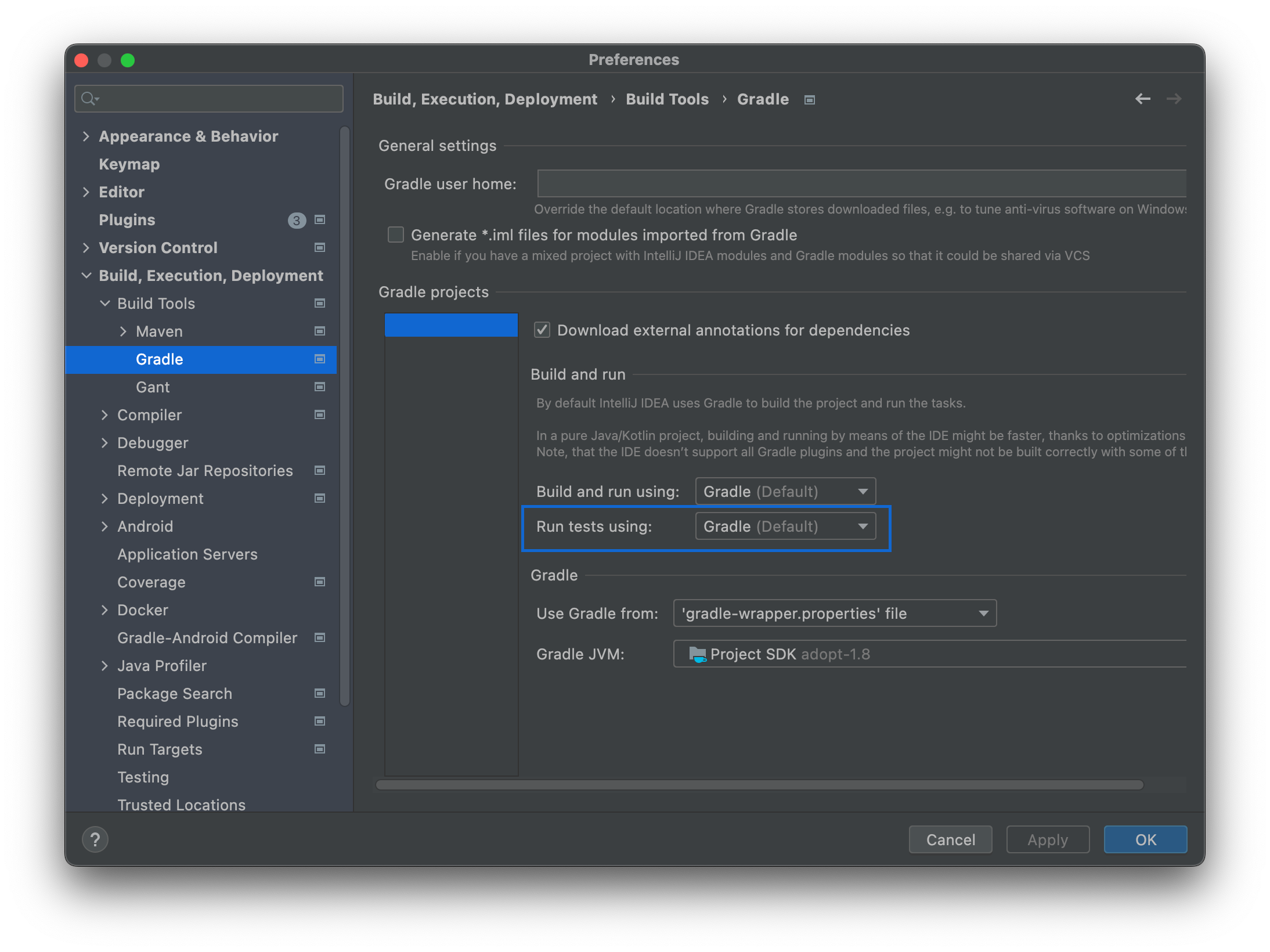 Gradle-세팅창-모습이다.