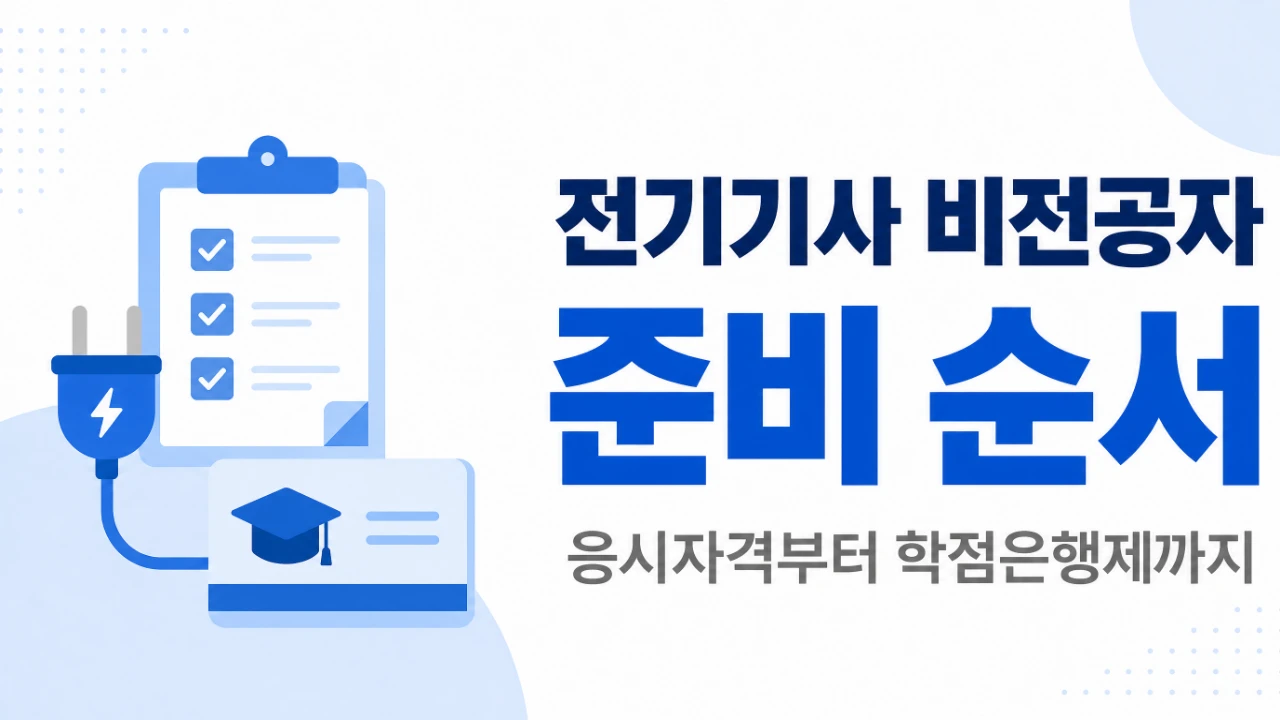 전기기사 비전공자의 응시자격 확인과 학점은행제 준비 순서를 정리한 대표 이미지