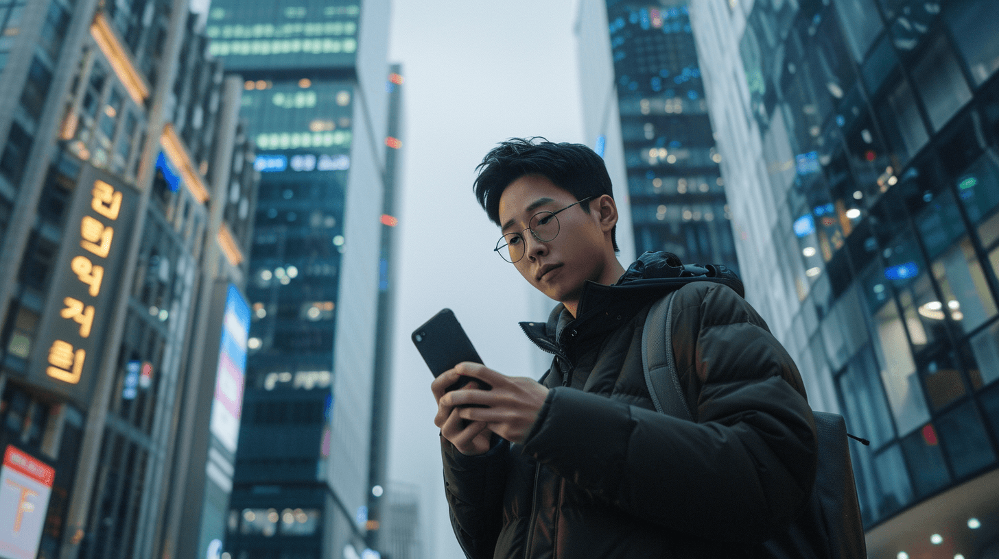 핸드폰을-보고-있는-남자