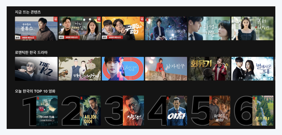 넷플릭스 추천 결과