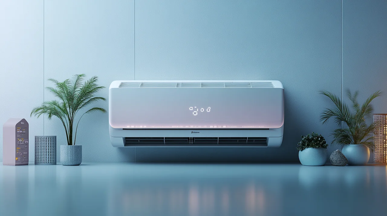 다양한 에어컨의 냉방 성능과 에너지 효율을 비교하는 인포그래픽입니다. 효율적인 제품 선택을 위한 정보를 시각적으로 제공합니다.