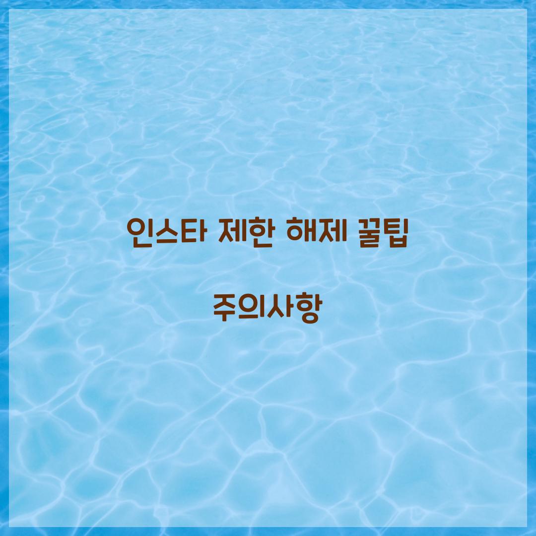 인스타 제한 해제