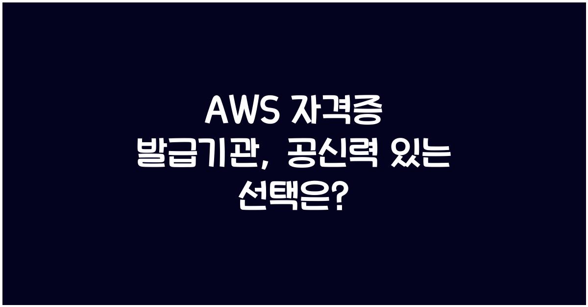 aws 자격증 발급기관