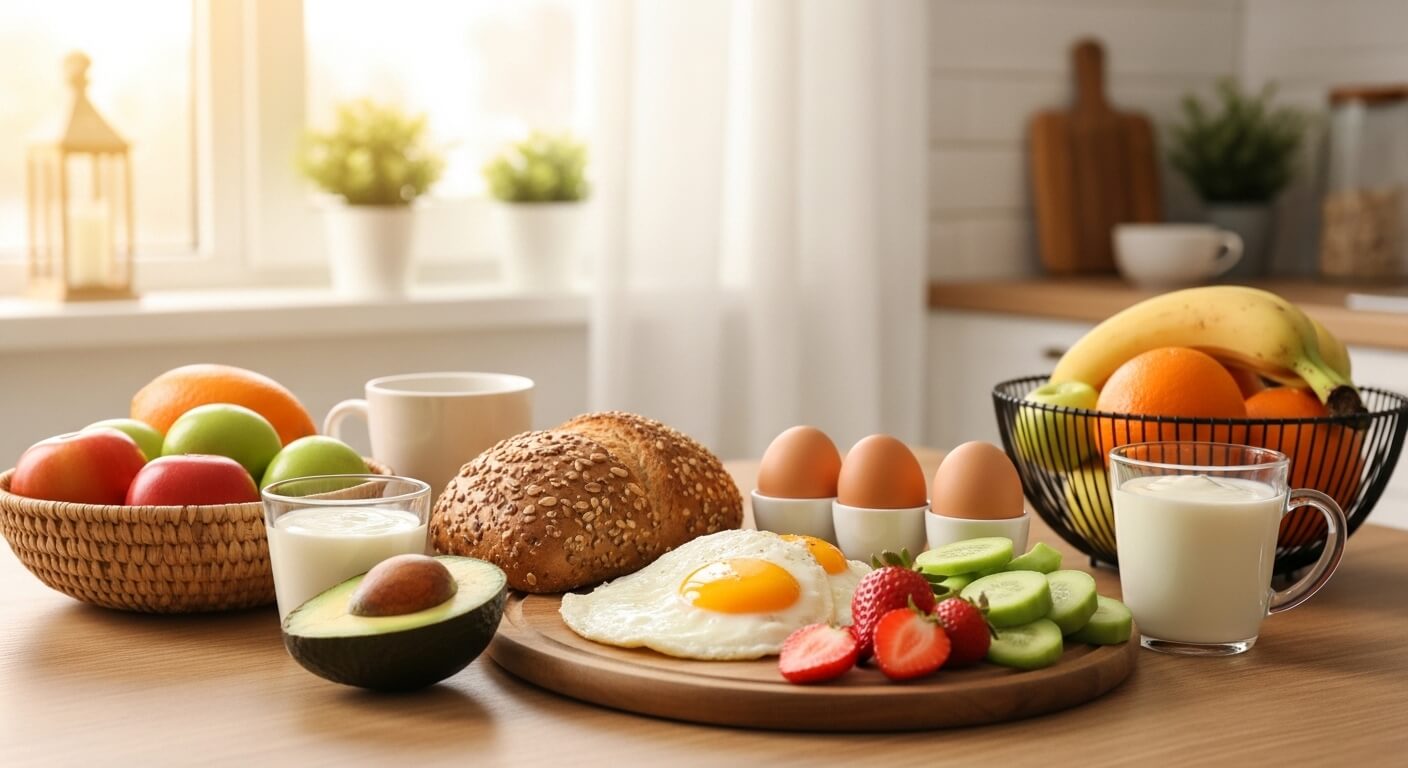 건강한 아침 식사를 위한 건강한 음식