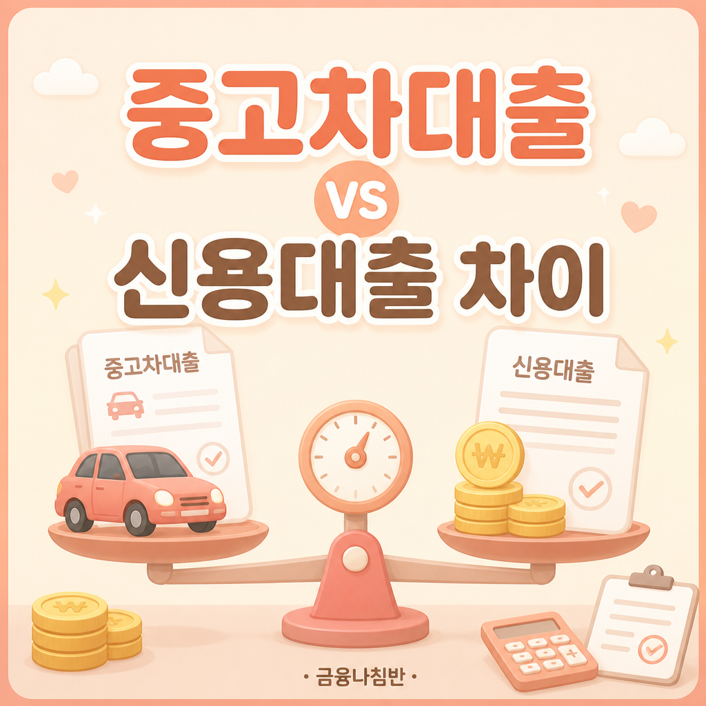 중고차대출 신용대출 차이