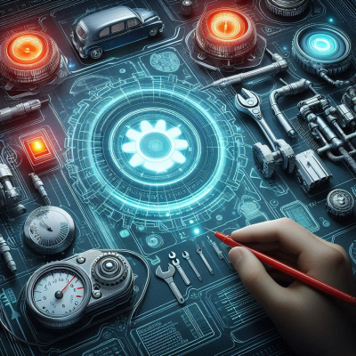 기계 조작에 필요한 장치들이 다양한 툴들과 함께 보여집니다.