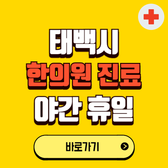 태백시 야간 휴일 한의원 한방병원 찾기 ❘ 24시 일요일 주말 연휴 응급진료 추천 잘하는 곳