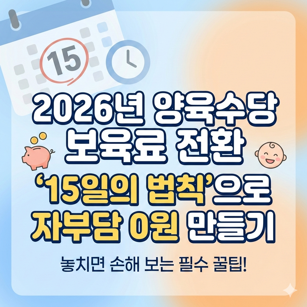 2026년 양육수당 신청 15일의 법칙 보육료 자부담 0원으로 막는 방법