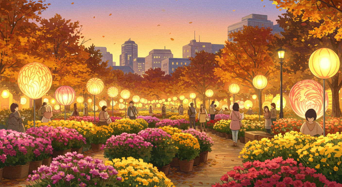 도심 속에서 가을 정취를 느낄 수 있는 국화축제 풍경