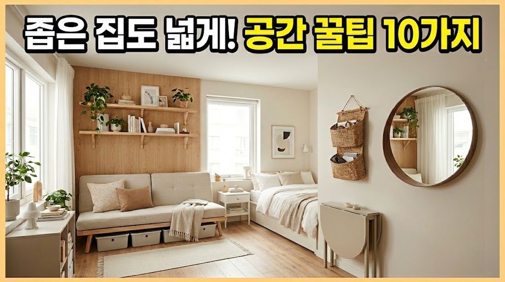 공간활용 꿀팁 10가지와 좁은 집 넓게 쓰는 법에 대한 대표 인테리어 이미지 표현