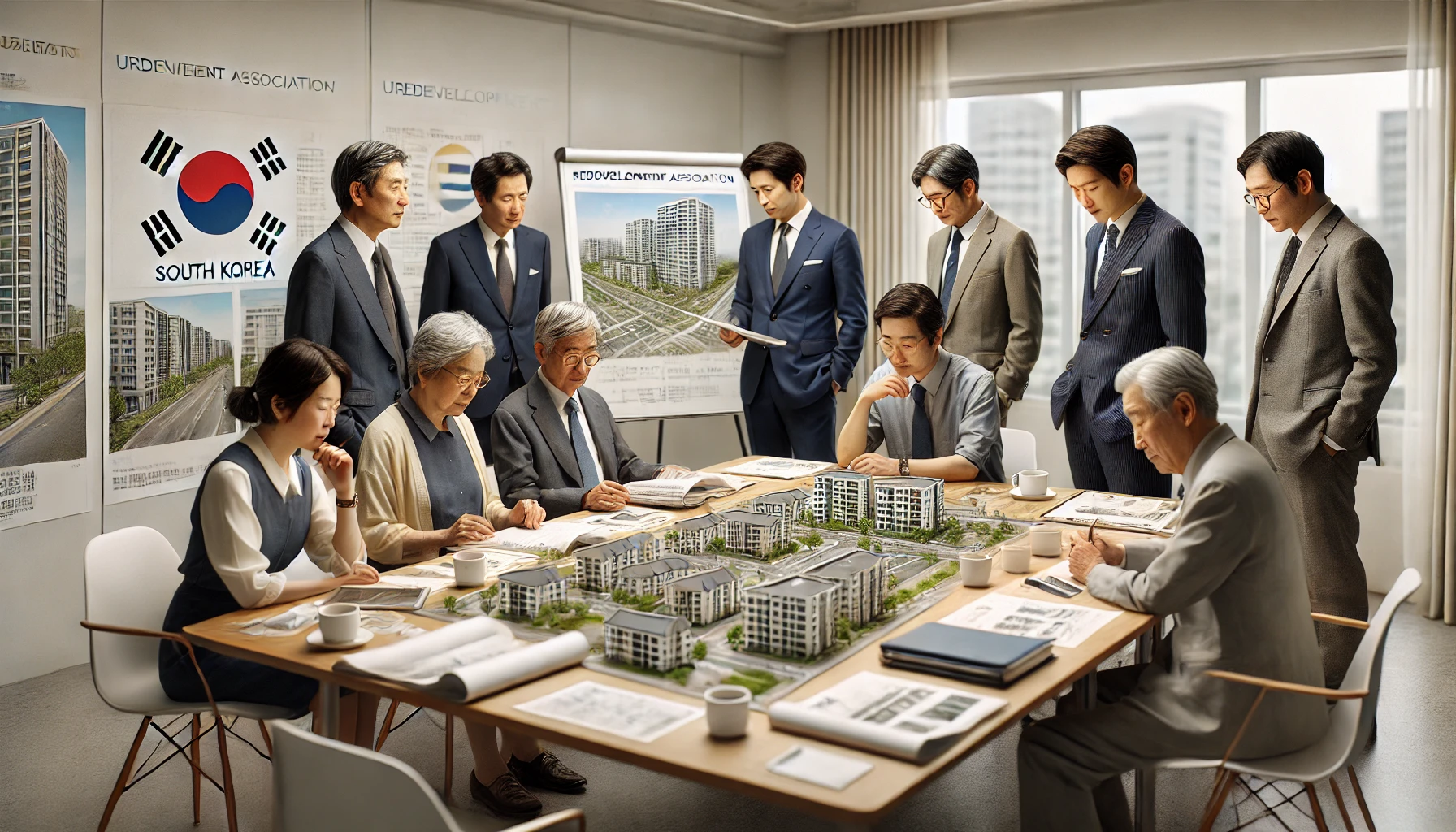 조합임원과 조합원이 회의하는 이미지