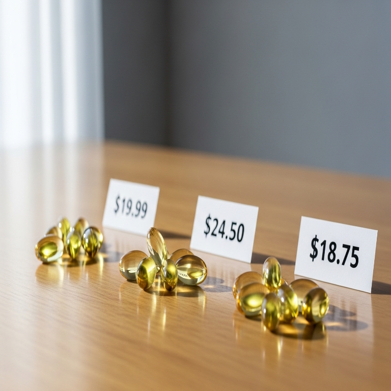 오메가3의 가격이 다름을 보여주는 이미지