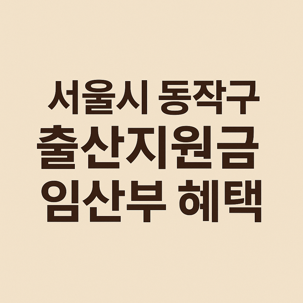 서울시 동작구 출산지원금