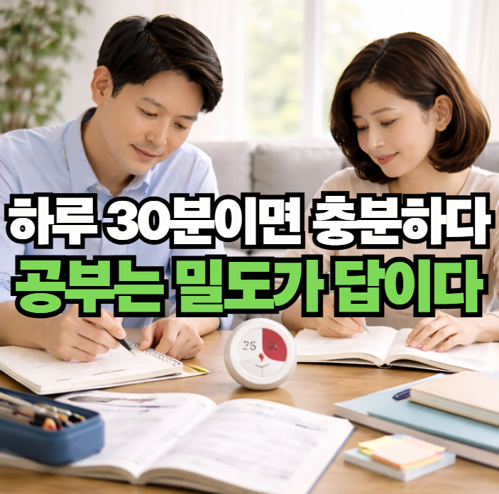 학습에 집중하는 성인